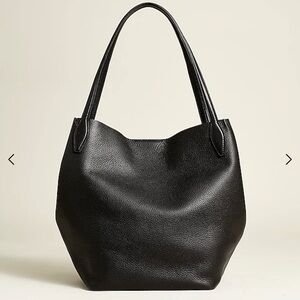 Madewell The Shopper Tote in Soft Grain Pebbled Leather LN Black Curren Season